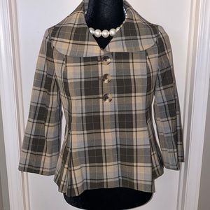 IZAAC MIZRAHI GRAY PLAID JACKET